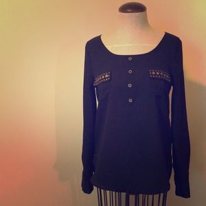 Small Blue Pepper Black Tunic/Shirt